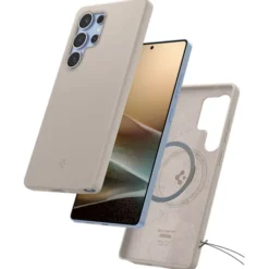 Spigen Samsung|Galaxy S25 Ultra-ETUI SILICONE FIT MAG MAGSAFE SAMSUNG GALAXY S25 ULTRA NATURAL TITANIUM