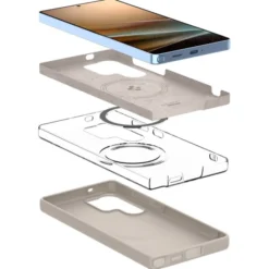 Spigen Samsung|Galaxy S25 Ultra-ETUI SILICONE FIT MAG MAGSAFE SAMSUNG GALAXY S25 ULTRA NATURAL TITANIUM