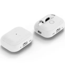 Spigen Airpods Pro|Etui Airpods-Etui Silicone Fit Strap Apple Airpods Pro 1 / 2 White/grey Case