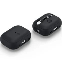 Spigen Airpods Pro|Etui Airpods-Etui Silicone Fit Strap Apple Airpods Pro 1 / 2 Black/phantom Green Case