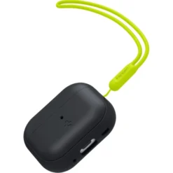 Spigen Airpods Pro|Etui Airpods-Etui Silicone Fit Strap Apple Airpods Pro 1 / 2 Black/phantom Green Case