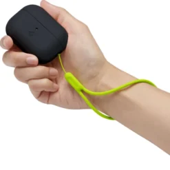 Spigen Airpods Pro|Etui Airpods-Etui Silicone Fit Strap Apple Airpods Pro 1 / 2 Black/phantom Green Case