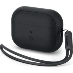 Spigen Airpods Pro|Etui Airpods-Etui Silicone Fit Strap Apple Airpods Pro 1 / 2 Black Case
