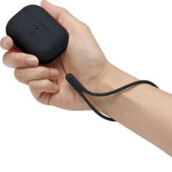 Spigen Airpods Pro|Etui Airpods-Etui Silicone Fit Strap Apple Airpods Pro 1 / 2 Black Case