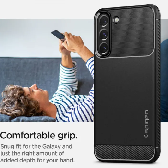 Spigen Samsung|Galaxy S22-ETUI S22 Rugged Armor Matte Black Case