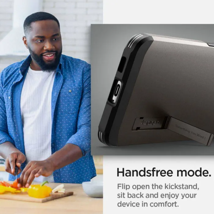 Spigen Samsung|Galaxy S22-ETUI S22 Tough Armor Gunmetal Case