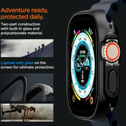 Spigen Apple Watch Ultra 49Mm|Apple Watch Ultra 2 49Mm-Etui Thin Fit 360 Apple Watch Ultra 49mm Ultra 2 Czarne