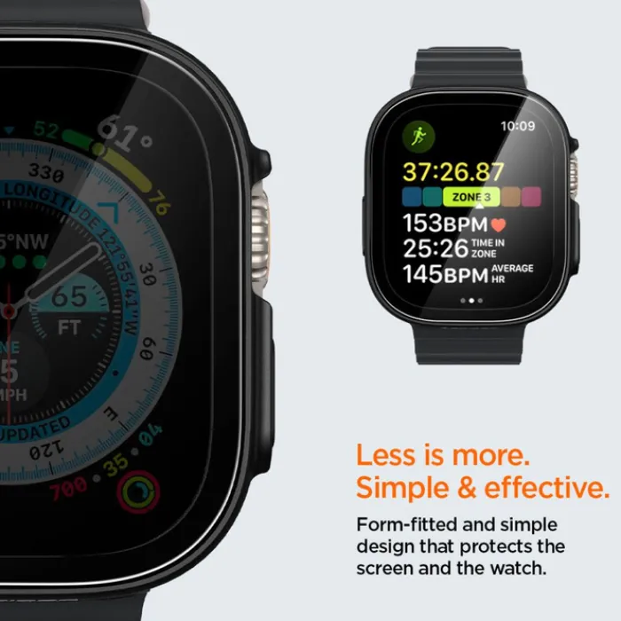 Spigen Apple Watch Ultra 49Mm|Apple Watch Ultra 2 49Mm-Etui Thin Fit 360 Apple Watch Ultra 49mm Ultra 2 Czarne