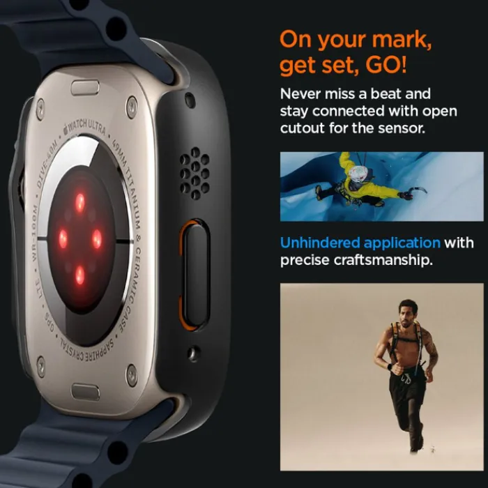 Spigen Apple Watch Ultra 49Mm|Apple Watch Ultra 2 49Mm-Etui Thin Fit 360 Apple Watch Ultra 49mm Ultra 2 Czarne