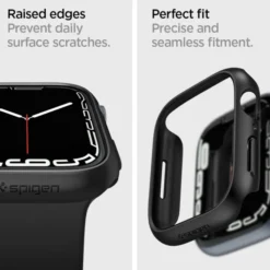 Spigen Apple|Apple Watch 8 45Mm-Etui Thin Fit Apple Watch 6 7 8 9 45mm Czarne