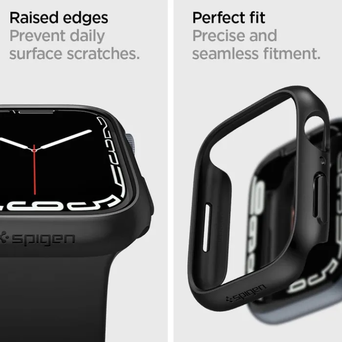 Spigen Apple|Apple Watch 8 45Mm-Etui Thin Fit Apple Watch 6 7 8 9 45mm Czarne