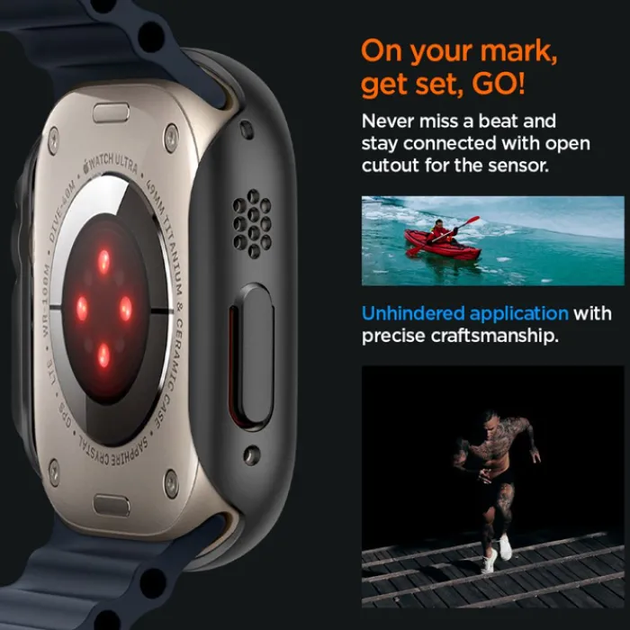 Spigen Apple Watch Ultra 49Mm|Apple Watch Ultra 2 49Mm-Etui Thin Fit Apple Watch Ultra 49mm Ultra 2 Czarne