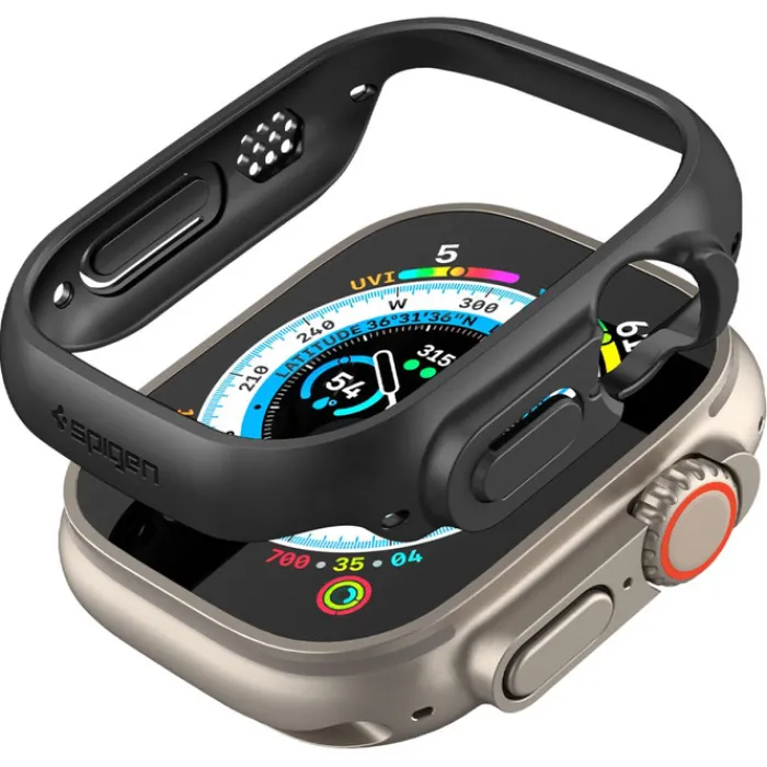 Spigen Apple Watch Ultra 49Mm|Apple Watch Ultra 2 49Mm-Etui Thin Fit Apple Watch Ultra 49mm Ultra 2 Czarne
