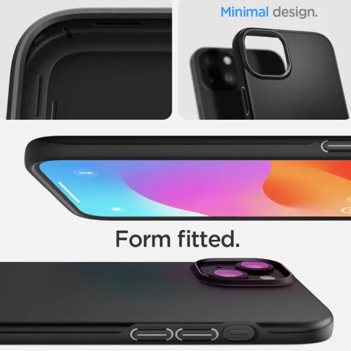 Spigen Iphone 15|Apple-Etui Thin Fit iPhone 15 Black Case