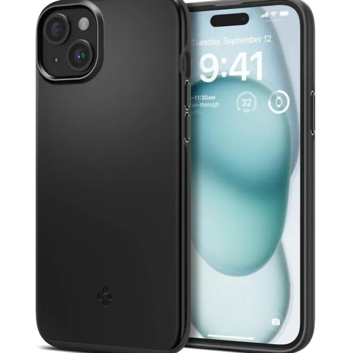 Spigen Iphone 15|Apple-Etui Thin Fit iPhone 15 Black Case