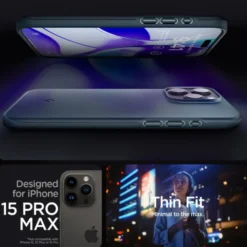 Spigen Iphone 15 Pro Max|Apple-Etui Thin Fit iPhone 15 Pro Max Metal Slate Case