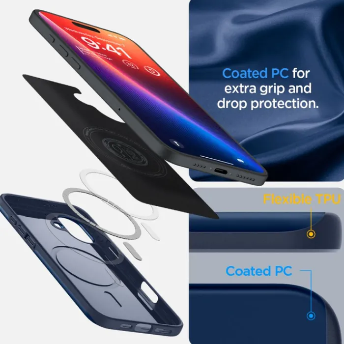 Spigen Apple|Iphone 16-ETUI THIN FIT MAG MAGSAFE IPHONE 16 NAVY BLUE