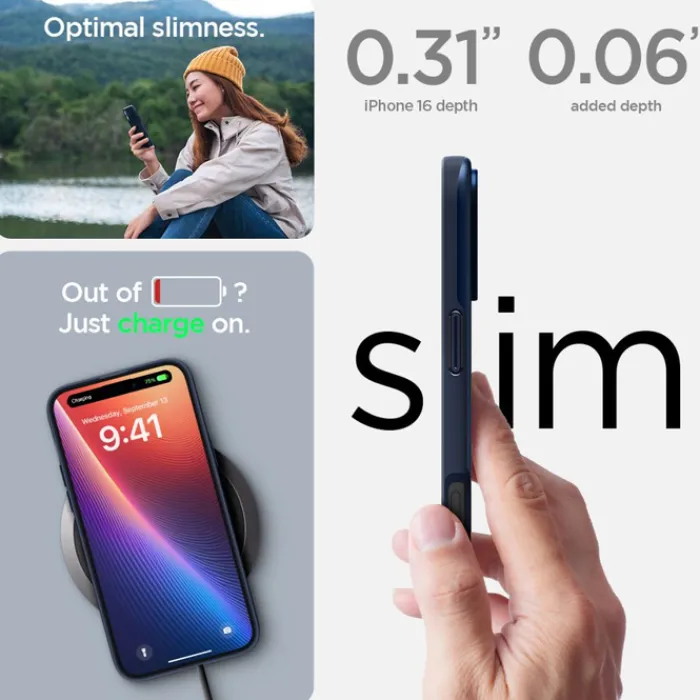 Spigen Apple|Iphone 16-ETUI THIN FIT MAG MAGSAFE IPHONE 16 NAVY BLUE