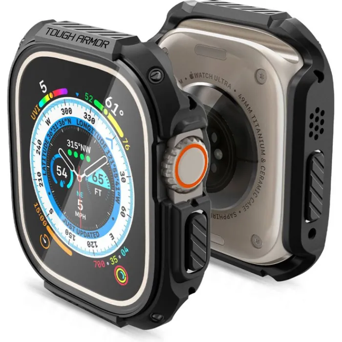 Spigen Apple Watch Ultra 49Mm|Apple Watch Ultra 2 49Mm-Etui Tough Armor Apple Watch Ultra 49mm Ultra 2 Czarne