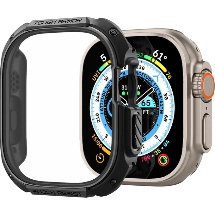 Spigen Apple Watch Ultra 49Mm|Apple Watch Ultra 2 49Mm-Etui Tough Armor Apple Watch Ultra 49mm Ultra 2 Czarne