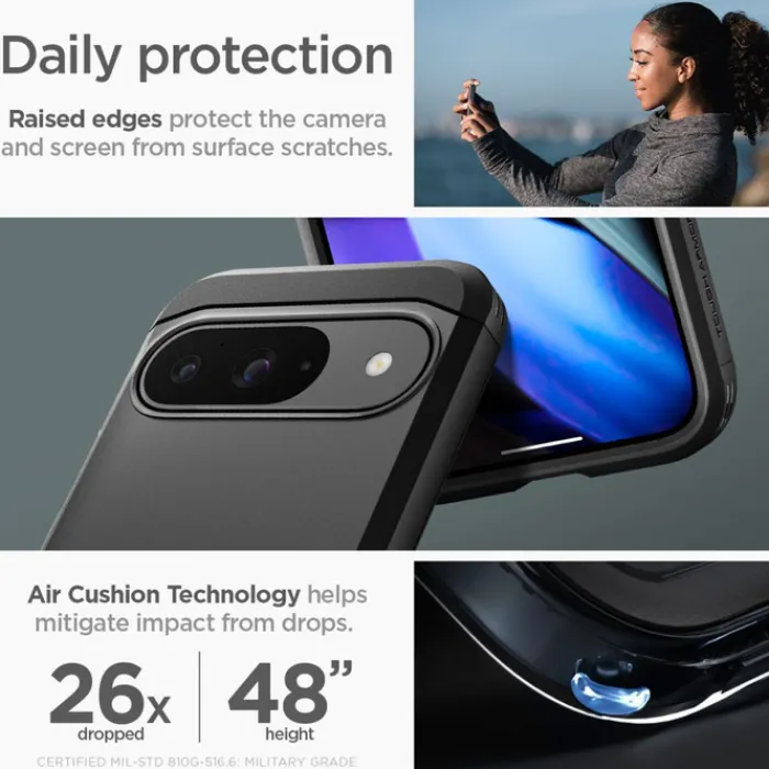 Spigen Pixel 9|Pixel 9 Pro-Etui TOUGH ARMOR GOOGLE PIXEL 9 / 9 PRO BLACK