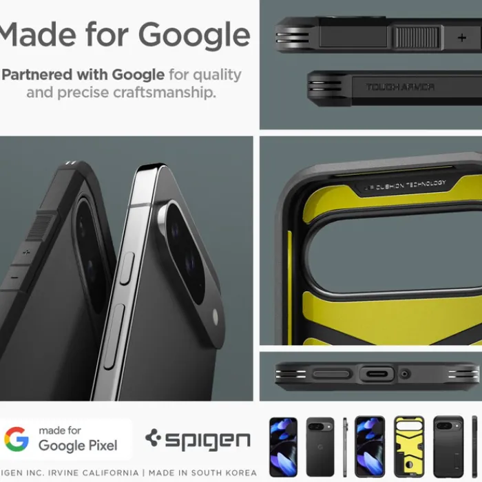 Spigen Pixel 9|Pixel 9 Pro-Etui TOUGH ARMOR GOOGLE PIXEL 9 / 9 PRO BLACK