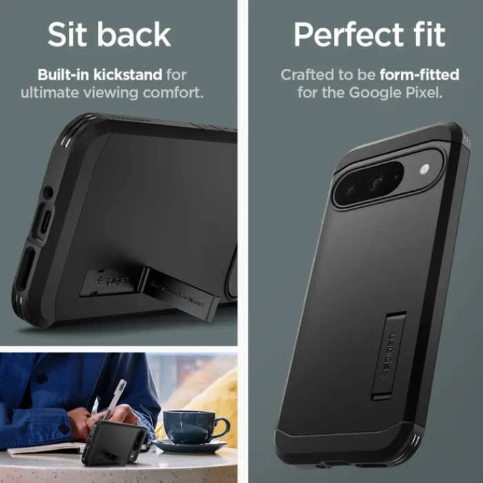 Spigen Pixel 9|Pixel 9 Pro-Etui TOUGH ARMOR GOOGLE PIXEL 9 / 9 PRO BLACK