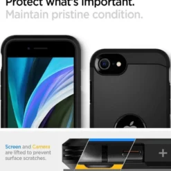 Spigen Iphone Se 2020|Iphone 7-Etui Tough Armor iPhone SE 2022 2020 Black Czarne Case