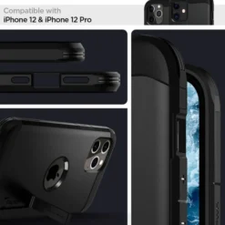 Spigen Iphone 12 Pro|Apple-Etui Tough Armor iPhone 12 12 Pro Black Czarne Case