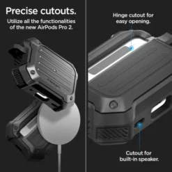 Spigen Airpods Pro|Etui Airpods-Etui Tough Armor Mag Magsafe Apple Airpods Pro 1 / 2 Black Case