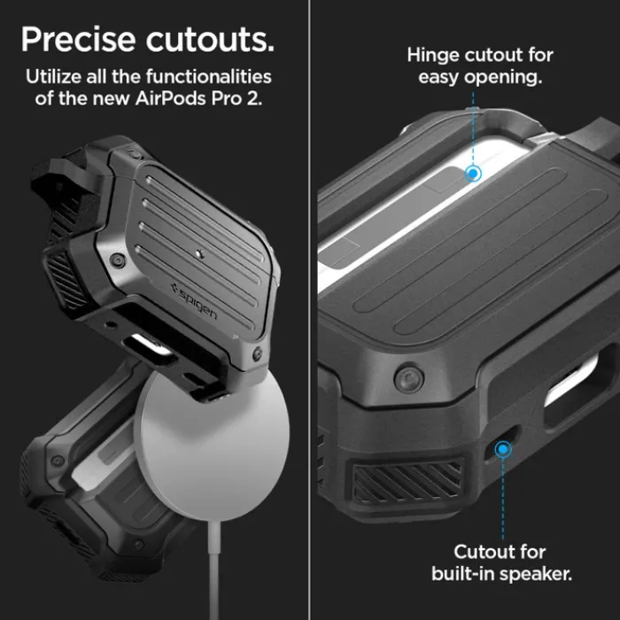 Spigen Airpods Pro|Etui Airpods-Etui Tough Armor Mag Magsafe Apple Airpods Pro 1 / 2 Black Case