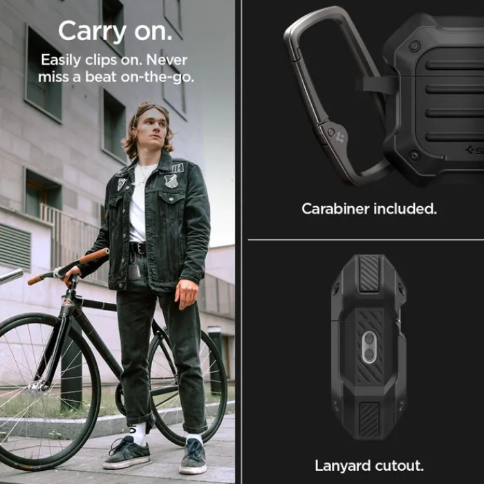 Spigen Airpods Pro|Etui Airpods-Etui Tough Armor Mag Magsafe Apple Airpods Pro 1 / 2 Black Case