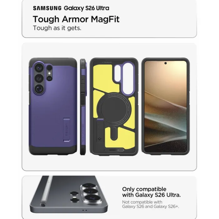 Spigen Samsung|Galaxy S26 Ultra-ETUI TOUGH ARMOR MAG SAMSUNG GALAXY S26 ULTRA MAGSAFE ASH VIOLET