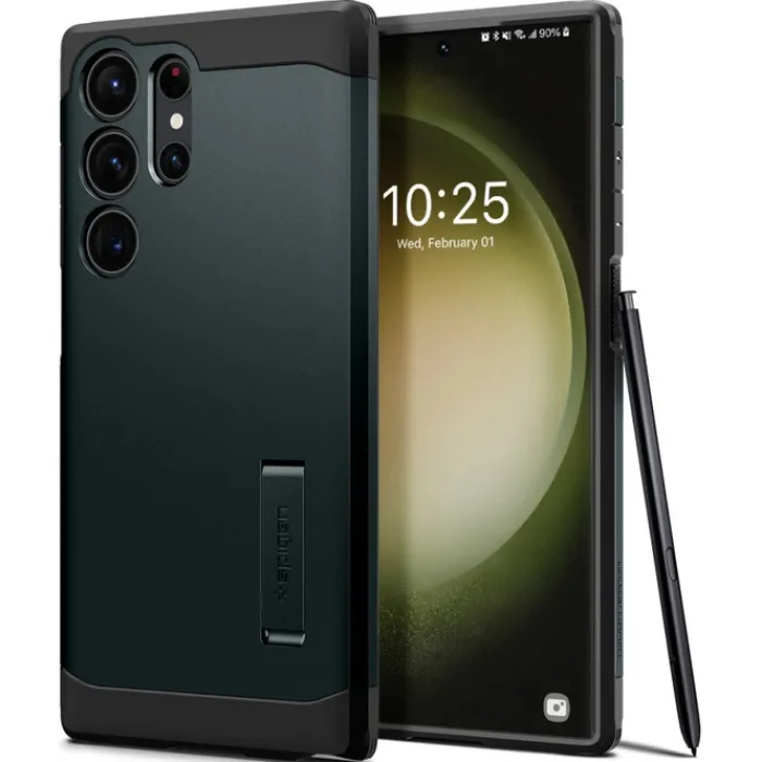 Spigen Samsung|Galaxy S23 Ultra-Etui Tough Armor Samsung S23 Ultra Abyss Green Zielony Case