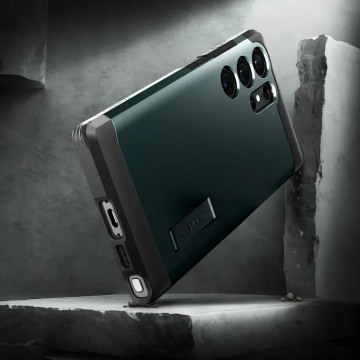 Spigen Samsung|Galaxy S23 Ultra-Etui Tough Armor Samsung S23 Ultra Abyss Green Zielony Case