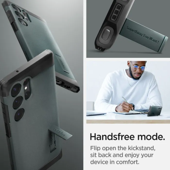 Spigen Samsung|Galaxy S23 Ultra-Etui Tough Armor Samsung S23 Ultra Abyss Green Zielony Case