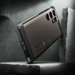 Spigen Samsung|Galaxy S23 Ultra-Etui Tough Armor Samsung S23 Ultra Gunmetal Grafitowy Case