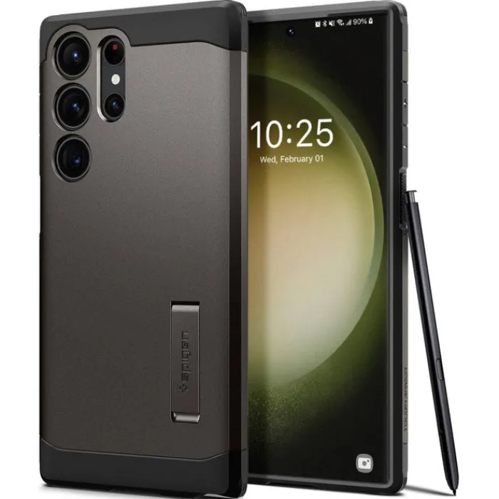 Spigen Samsung|Galaxy S23 Ultra-Etui Tough Armor Samsung S23 Ultra Gunmetal Grafitowy Case