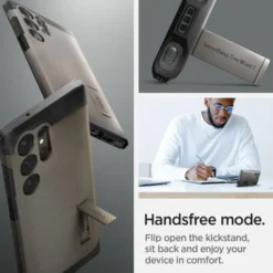 Spigen Samsung|Galaxy S23 Ultra-Etui Tough Armor Samsung S23 Ultra Gunmetal Grafitowy Case