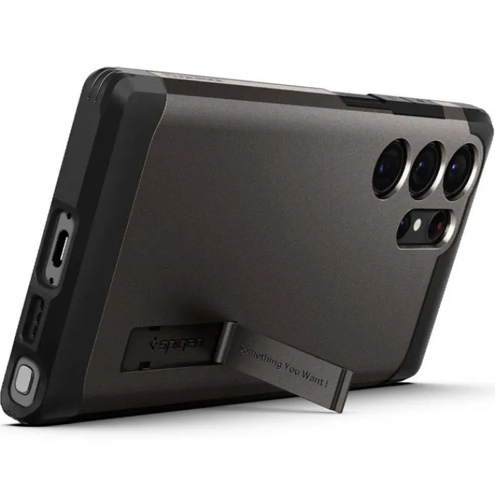 Spigen Samsung|Galaxy S23 Ultra-Etui Tough Armor Samsung S23 Ultra Gunmetal Grafitowy Case