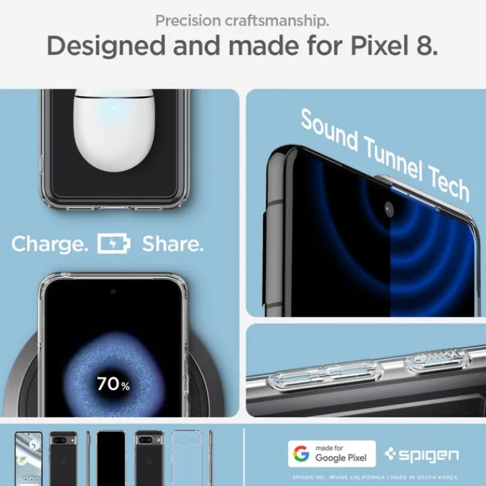 Spigen Google|Pixel 8-Etui Ultra Hybrid Google Pixel 8 Crystal Clear Case