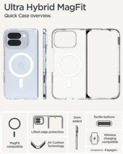Spigen Pixel 10 Pro Fold|Google-ETUI ULTRA HYBRID GOOGLE PIXEL 10 PRO FOLD MAGSAFE CLEAR WHITE