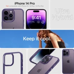 Spigen Iphone 14 Pro|Apple-Etui Ultra Hybrid iPhone 14 Pro Deep Purple Case