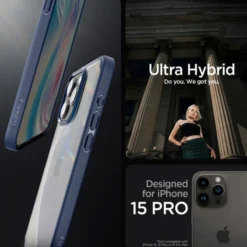 Spigen Iphone 15 Pro|Iphone 15 Pro-Etui Ultra Hybrid iPhone 15 Pro Navy Blue