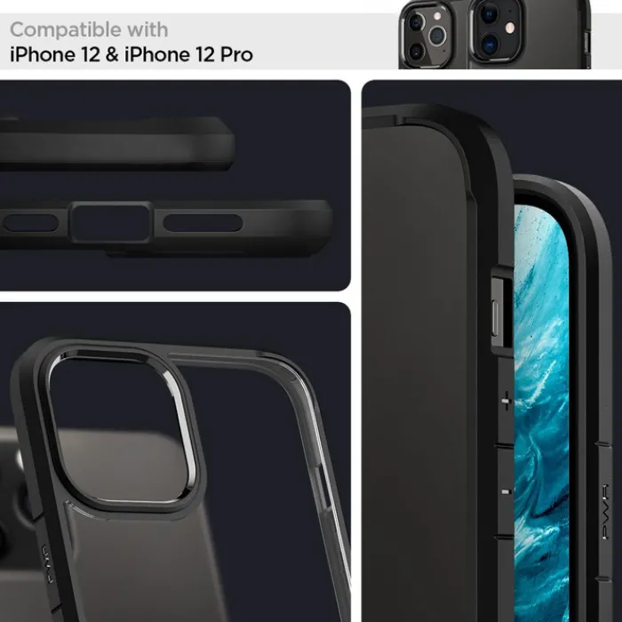 Spigen Iphone 12 Pro|Apple-Etui Ultra Hybrid iPhone 12 12 Pro Matte Black Czarne Case