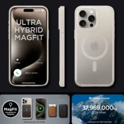 Spigen Iphone 15 Pro|Iphone 15 Pro-Etui Ultra Hybrid Mag Magsafe iPhone 15 Pro Frost Natural Titanium Case