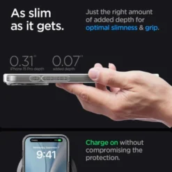 Spigen Iphone 15 Pro|Iphone 15 Pro-Etui Ultra Hybrid Mag Magsafe iPhone 15 Pro Frost Clear Case