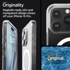 Spigen Iphone 15 Pro|Iphone 15 Pro-Etui Ultra Hybrid Mag Magsafe iPhone 15 Pro Frost Clear Case