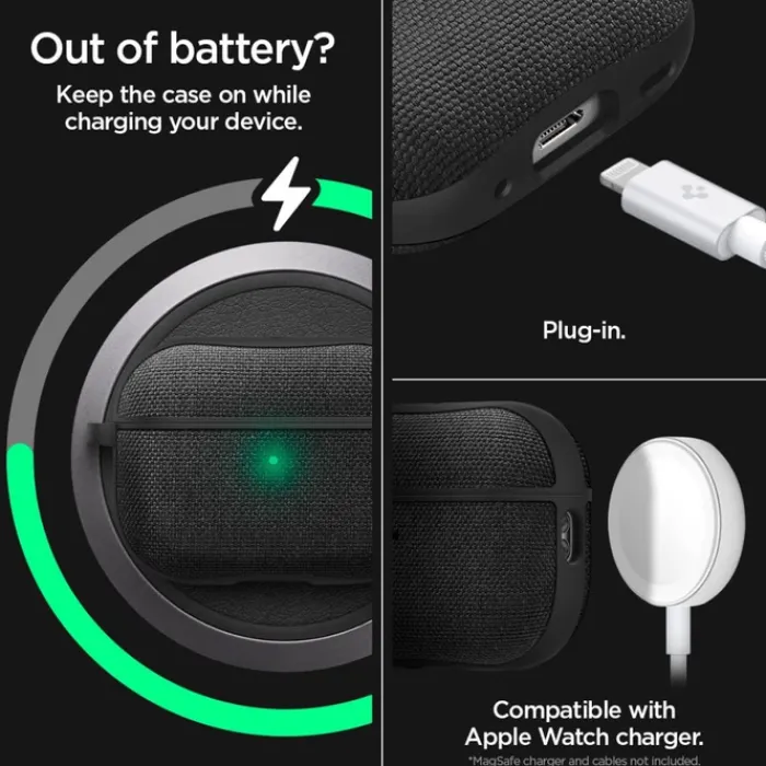 Spigen Airpods Pro|Etui Airpods-Etui Urban Fit Apple Airpods Pro 1 / 2 Black Case