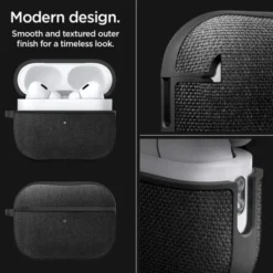 Spigen Airpods Pro|Etui Airpods-Etui Urban Fit Apple Airpods Pro 1 / 2 Black Case